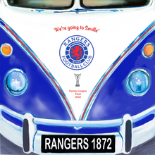 Load image into Gallery viewer, Framed  ceramic tile ‘Rangers Seville 2022’   ( Free pp UK)