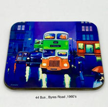 Load image into Gallery viewer, 44 bus byres road coaster as part of glasgow set of six coasters
