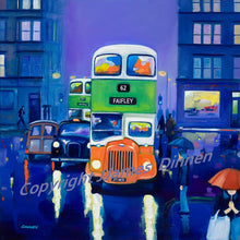 Load image into Gallery viewer, Personalised Old Glasgow Bus 1960s Giclee Print ( Front view)  (Free pp UK)
