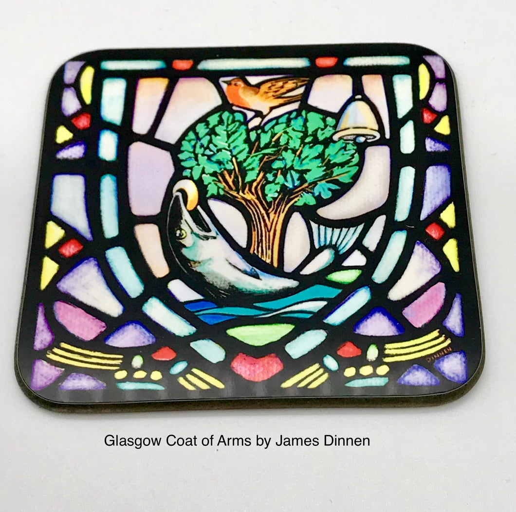 Set of Coasters of Glasgow Coat of Arms ( Free pp UK)