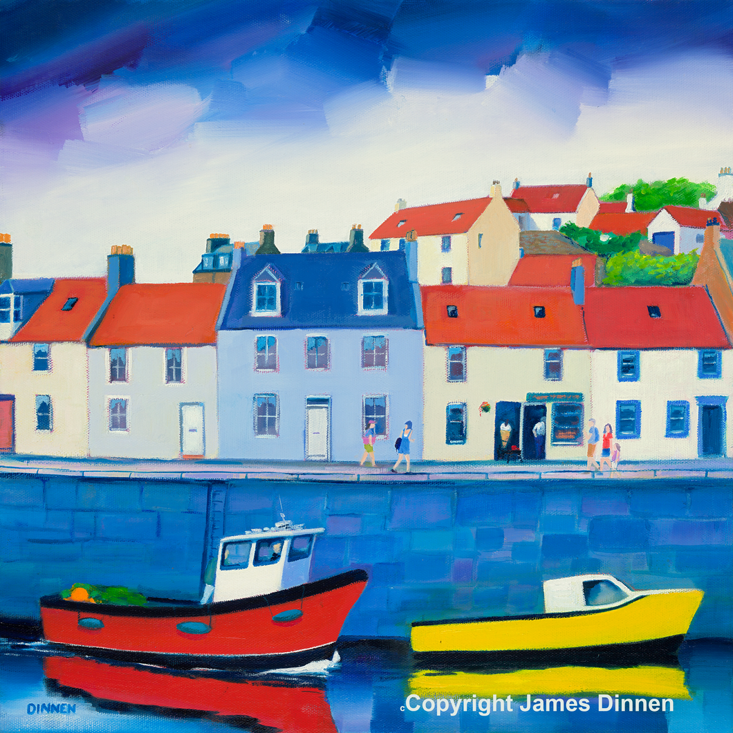 Pittenween Harbour , Limited edition giclee print (Free pp UK)