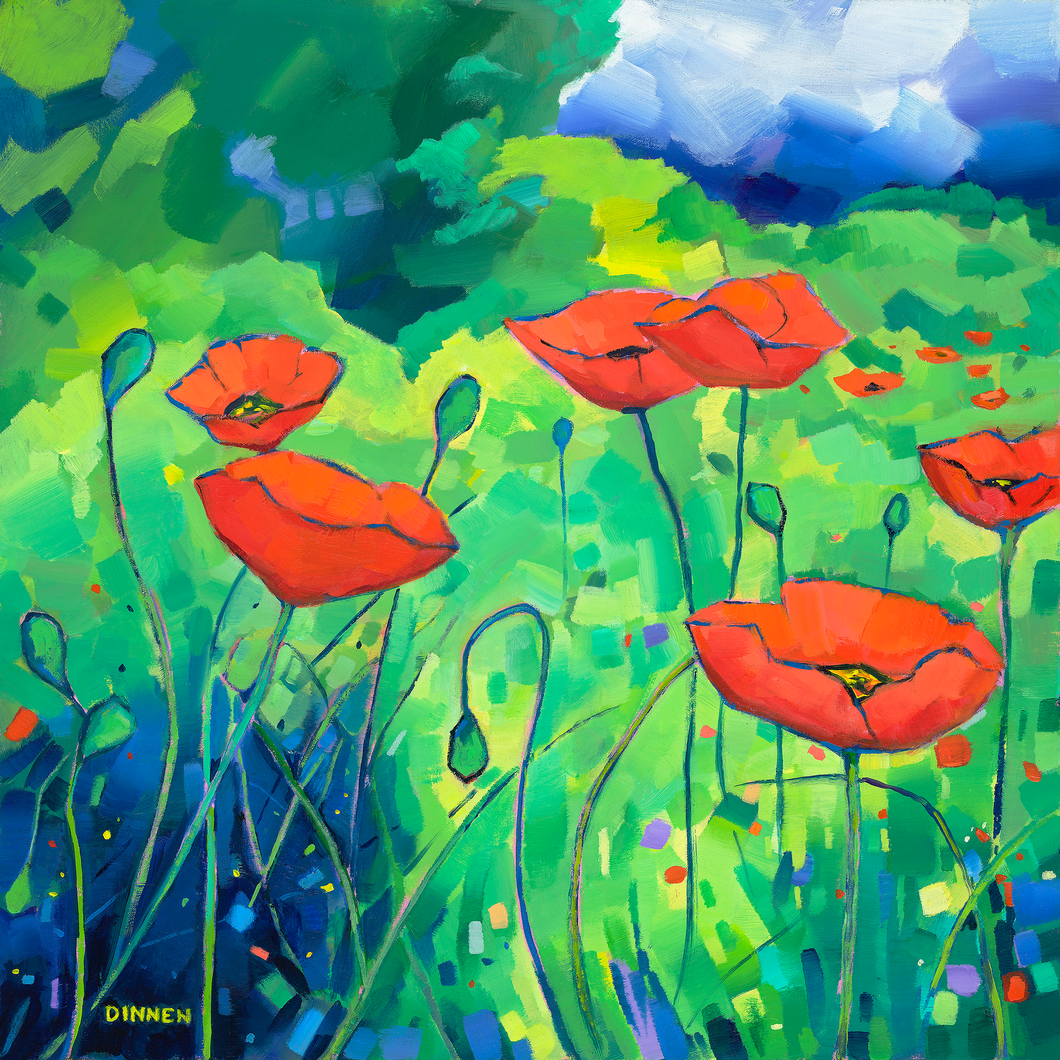 Poppies , Limited Edition Giclee signed print  ( Free PP UK)