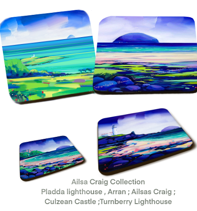 Set of four Ailsa Craig Coasters (Free pp UK)