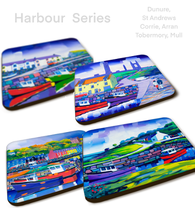 Set of four  Scottish Harbour CoasterS  (Free pp UK)