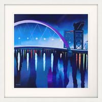 Squinty Bridge,  Glasgow  Limited edition giclee print (Free pp UK)