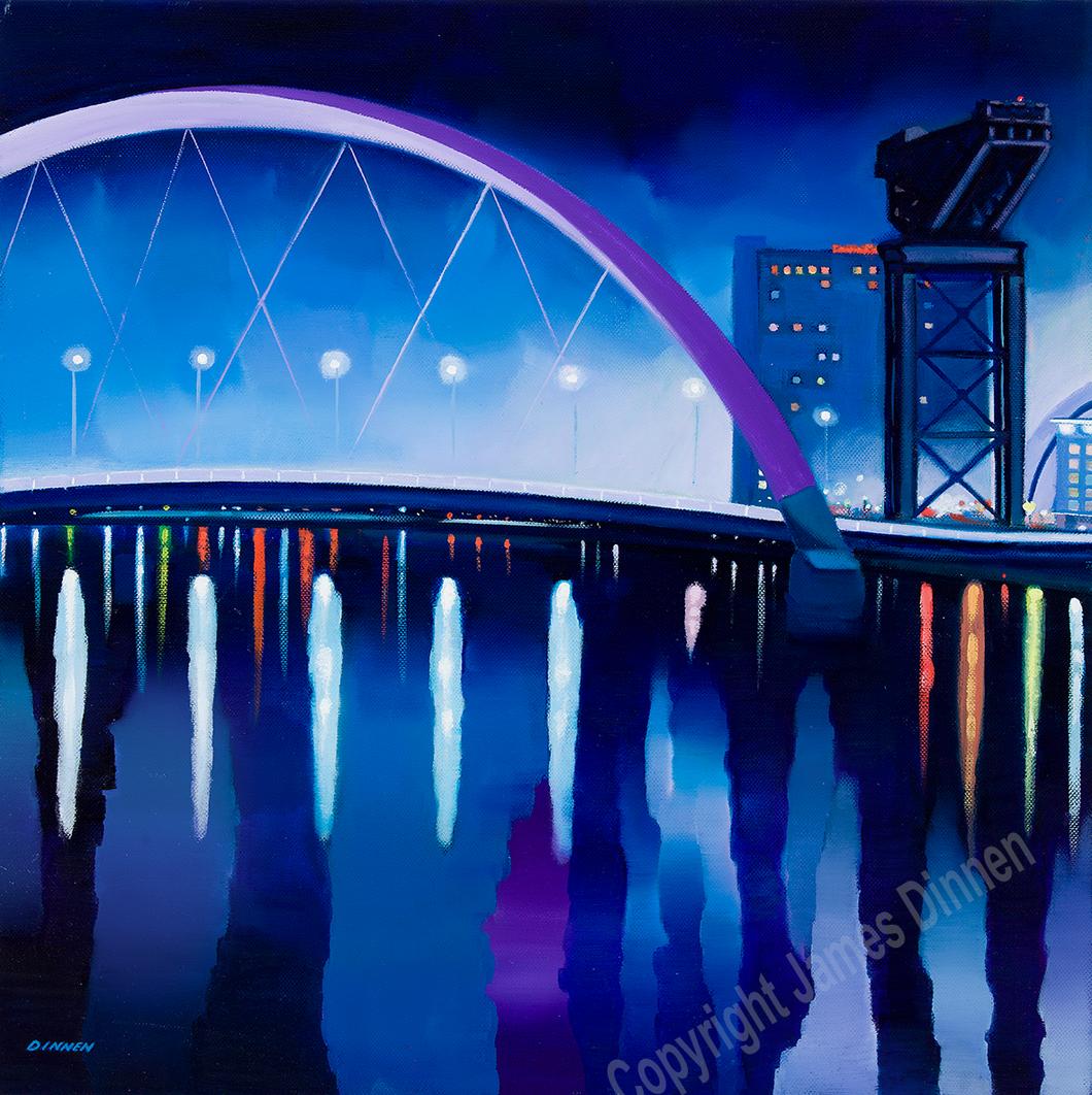 Squinty Bridge , Glasgow , Limited edition giclee print      (Free pp UK)